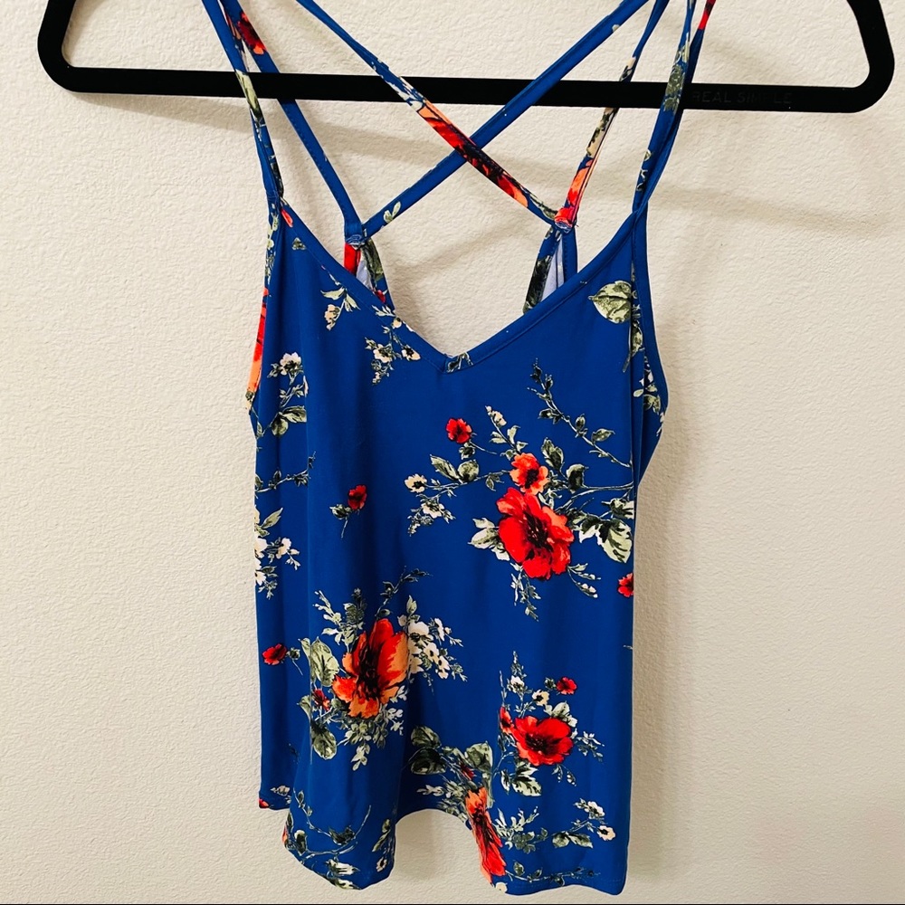Papermoon Blue and Red Strappy Tank